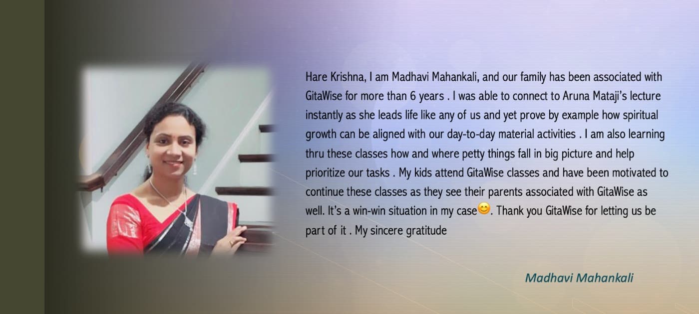 Testimonial from a GitaWise family (1 of 7)