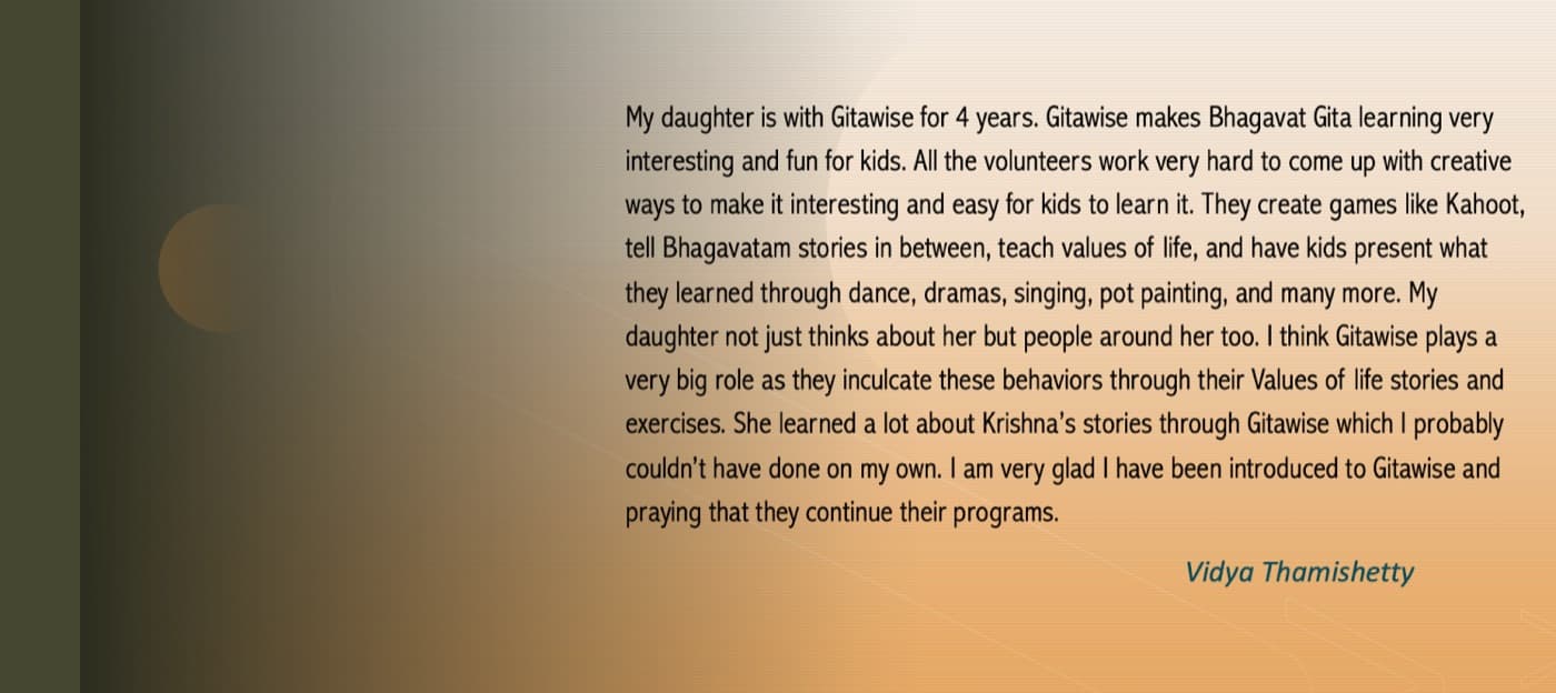 Testimonial from a GitaWise family (6 of 7)